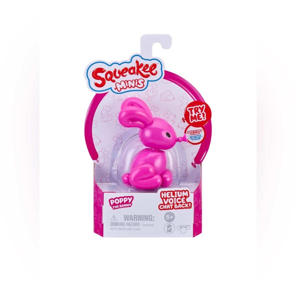 Squeakee Minis - Poppy the Bunny ( Color hot pink )